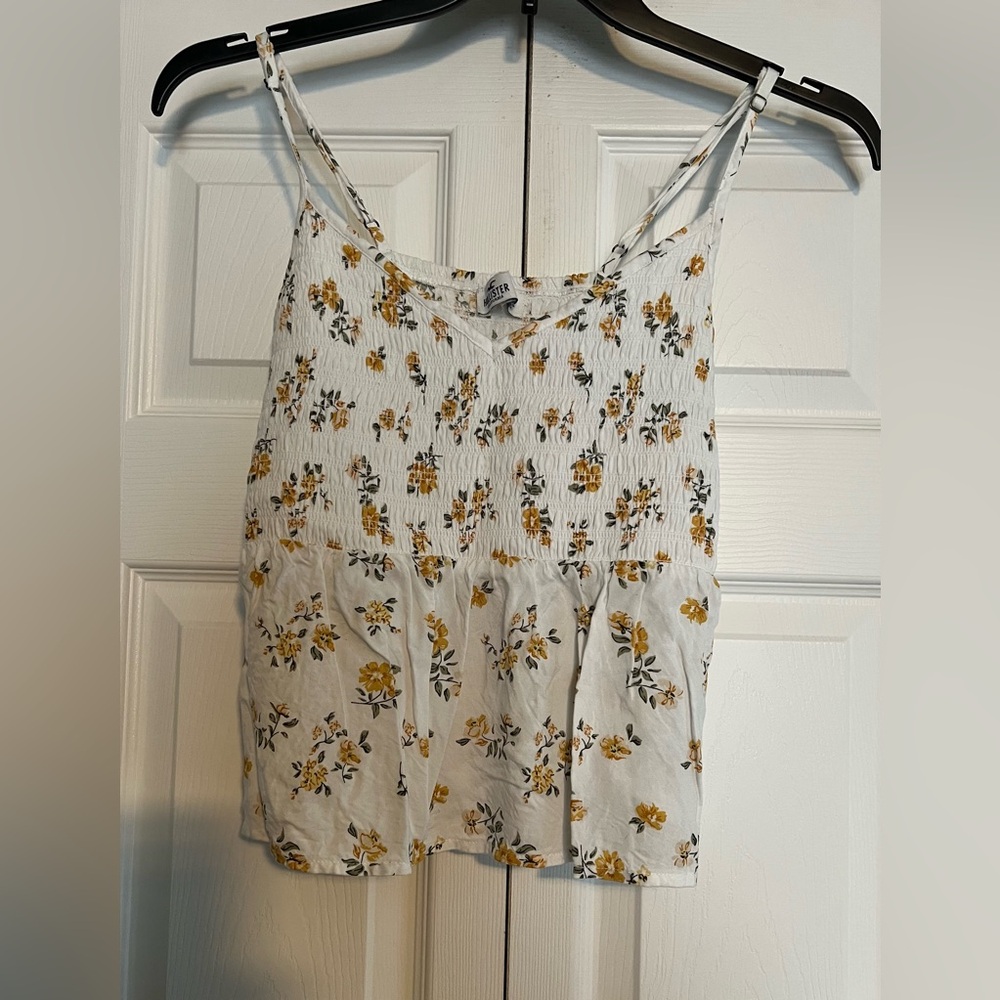 Hollister Flowy Cami Top With Yellow Floral Print